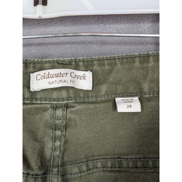 Coldwater Creek Natural Fit Capri Denim Jeans Womens 24 Green Straight High Rise - Picture 9 of 13